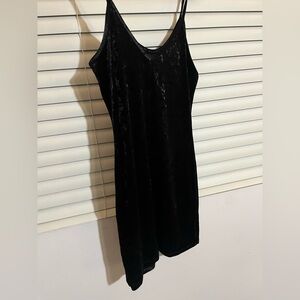 Black velvet strappy dress